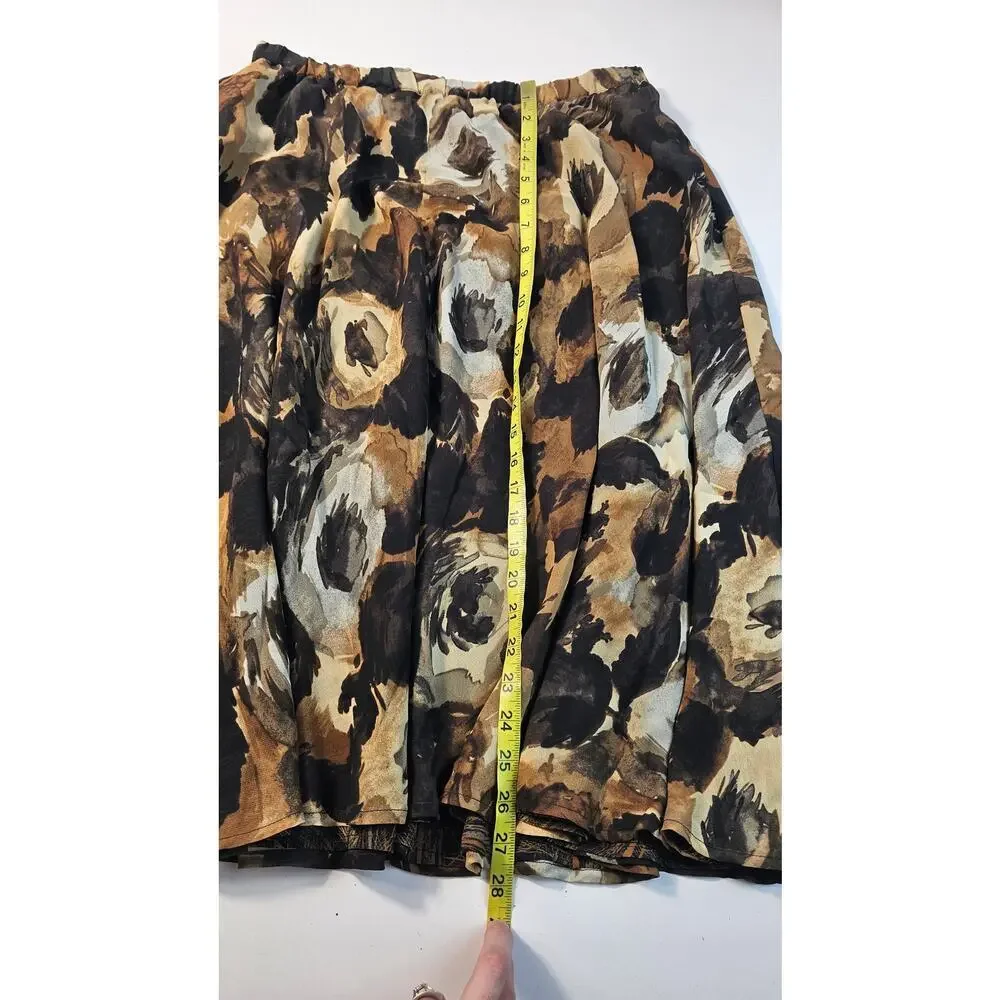 Coldwater creek vintage REVERSIBLE chiffon lined skirt neutral PM PETITE M EUC +